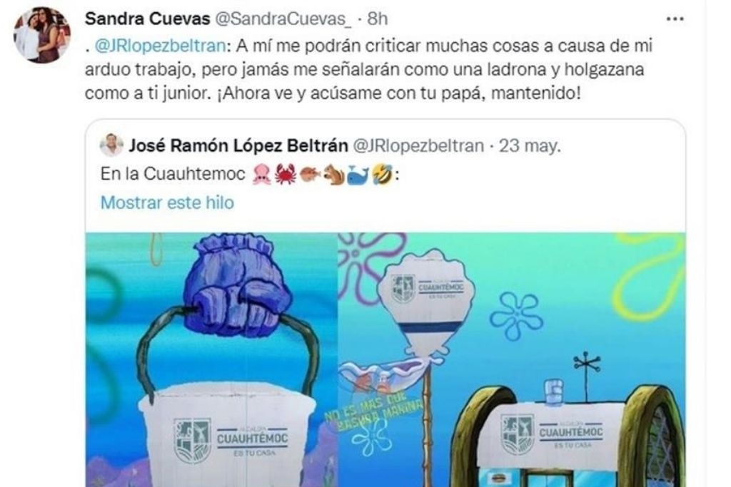 Sandra Cuevas discute con hijo de AMLO por meme  