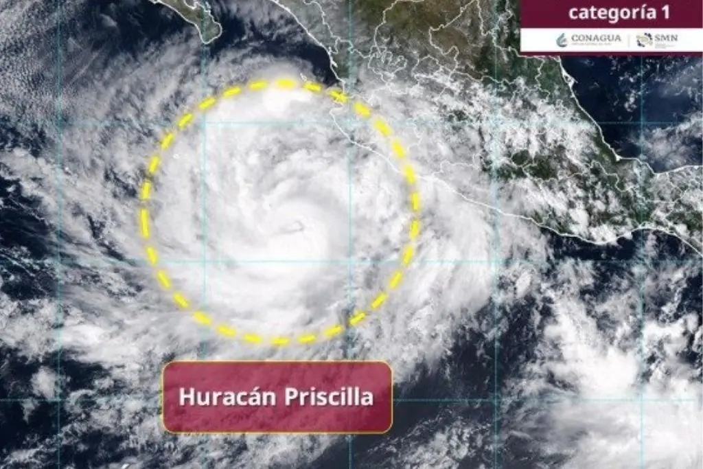 ‘Priscilla’ se intensifica a huracán categoría 1 frente a costas mexicanas