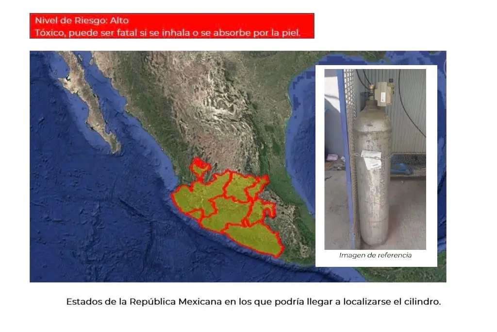 Emiten alerta tras robo de cilindro con gas cloro en Morelia; advierten riesgo para seis estados  