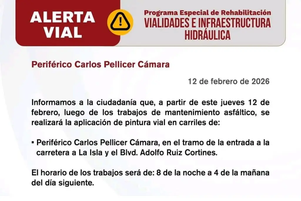 Alerta vial: rehabilitarán vías de Periférico; piden transitar con precaución