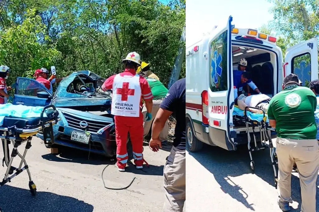 Fuerte accidente vehicular en Emiliano Zapata deja daños materiales