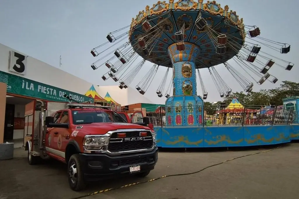 Big Rhino y Protección Civil supervisan juegos mecánicos en la Feria Tabasco 2026