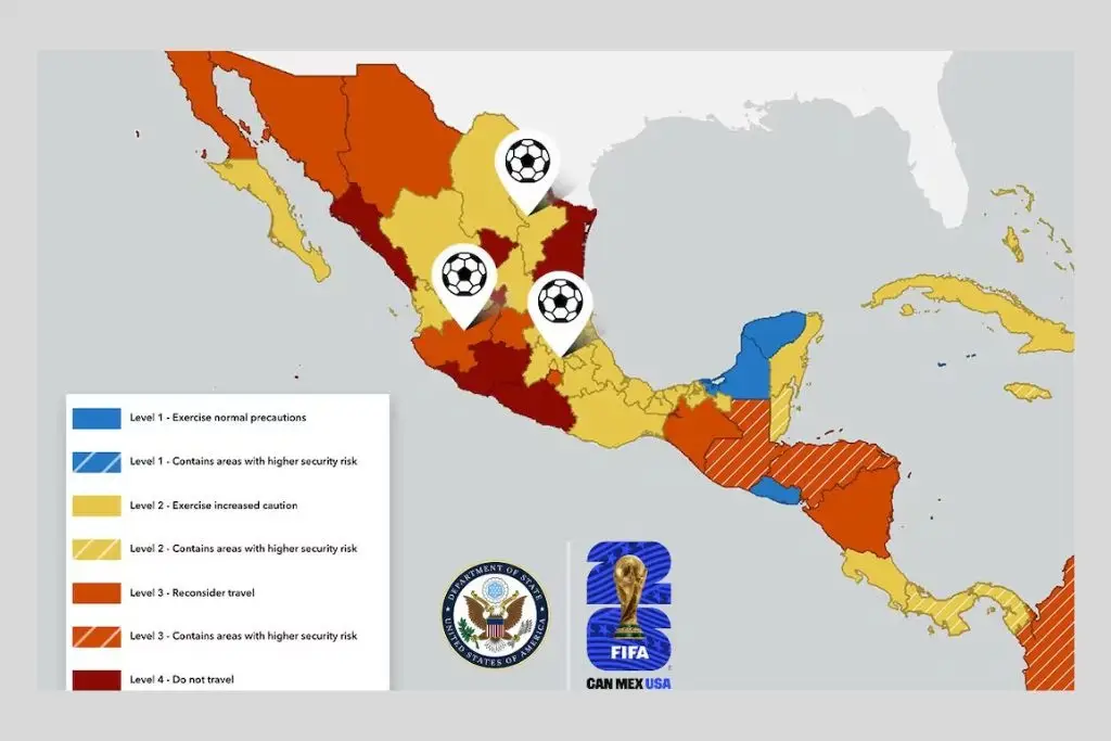EE.UU. emite alerta de viaje para México previo al Mundial; seis estados en nivel de 'No viajar'