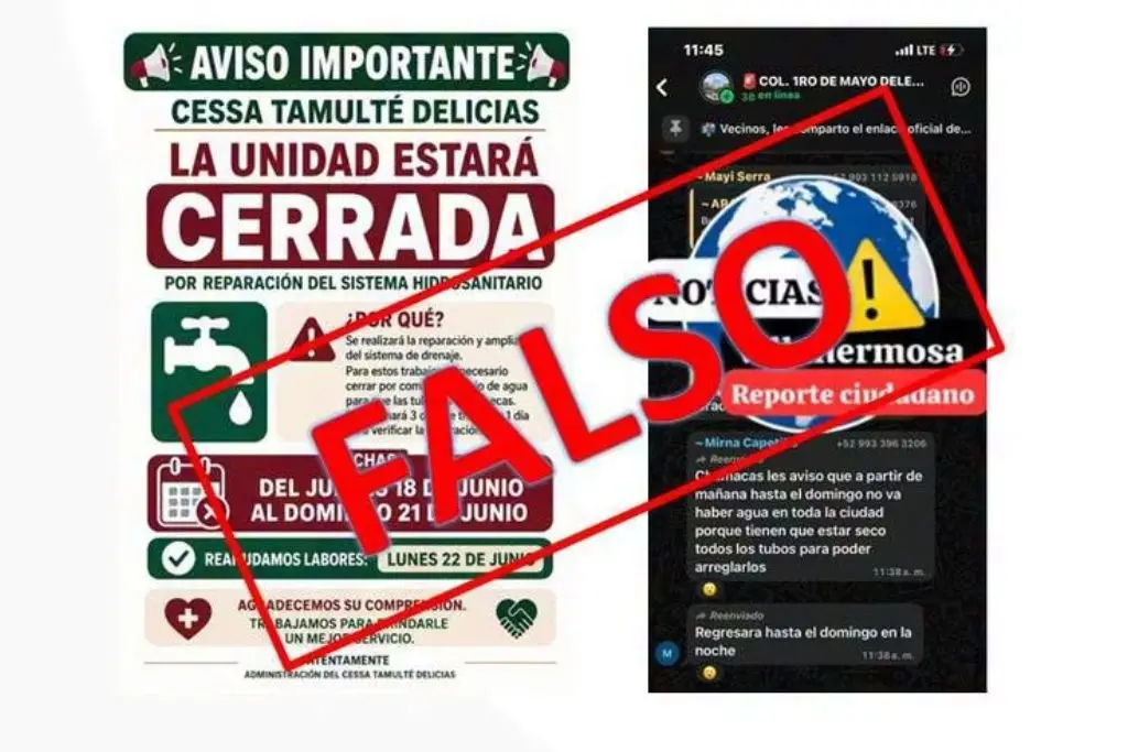 SAS desmiente corte masivo del servicio de agua potable en Villahermosa 
