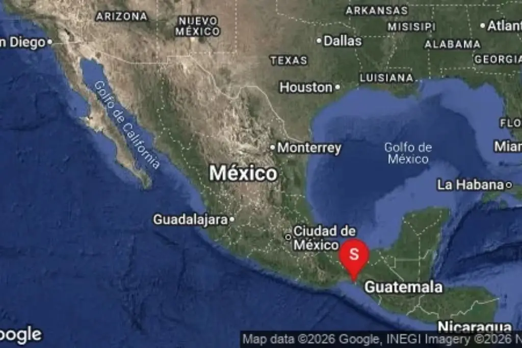 Se registra sismo de 4.6 en Arriaga, Chiapas este martes
