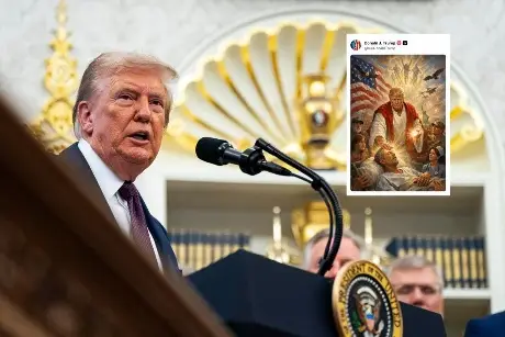 Trump elimina la imagen que publicó representado como Jesús tras críticas por blasfemia 